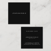 流行の最小主義のエレガントで黒くシンプルなモダン スクエア名刺 (正面/裏面)