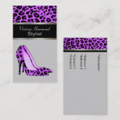 流行の紫色のジャガーのプリントの名刺 名刺 (正面/裏面)