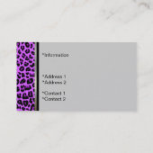 流行の紫色のジャガーのプリントの名刺 名刺 (裏面)