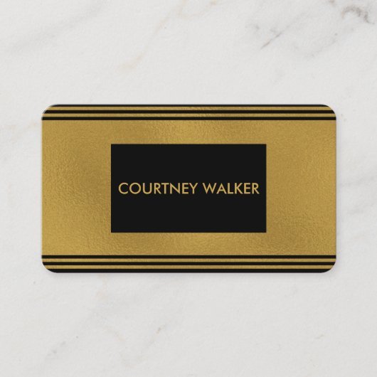 流行の金ゴールドホイルおよび黒い名刺 名刺 (正面)