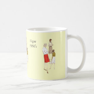 流行の60年代のブランク コーヒーマグカップ