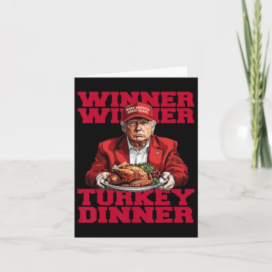 流行ネタ トランプ 当選 当選 七面鳥の夕食 カード (正面)