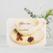 流行性チャイティーカップ-ティーパーティー招待状 招待状 (スタンド正面)