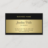 流行手書きの原稿の黒および金ゴールド 名刺 (正面)