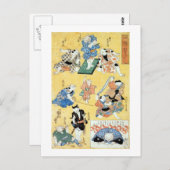 流行猫の狂言づくし,国芳猫の俳優,国芳,浮世絵 ポストカード (正面/裏面)