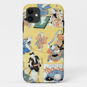 流行猫の狂言づくし,国芳猫の俳優,国芳,浮世絵 iPhone 11 ケース