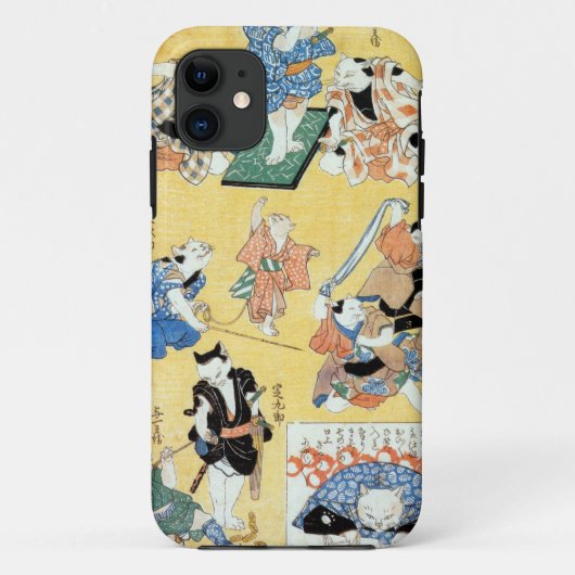 流行猫の狂言づくし,国芳猫の俳優，国芳，浮世絵 Case-Mate iPhoneケース (裏面)