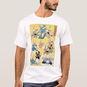 流行猫の狂言づくし,国芳猫の俳優,国芳,浮世絵 Tシャツ