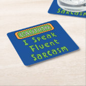 流話流皮肉 スクエアペーパーコースター (アングル)