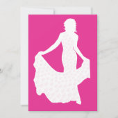 流麗なドレスの女性のシルエット 招待状 (正面)