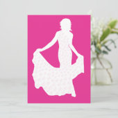 流麗なドレスの女性のシルエット 招待状 (スタンド正面)