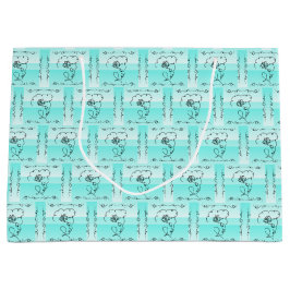 流麗な美しさのアクア水平ギフトバッグ ラージペーパーバッグ