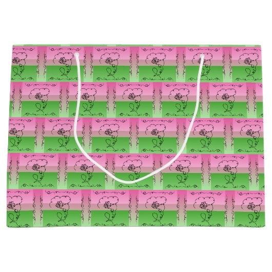 流麗な美しさのロゼル水平ギフトバッグ ラージペーパーバッグ (正面)