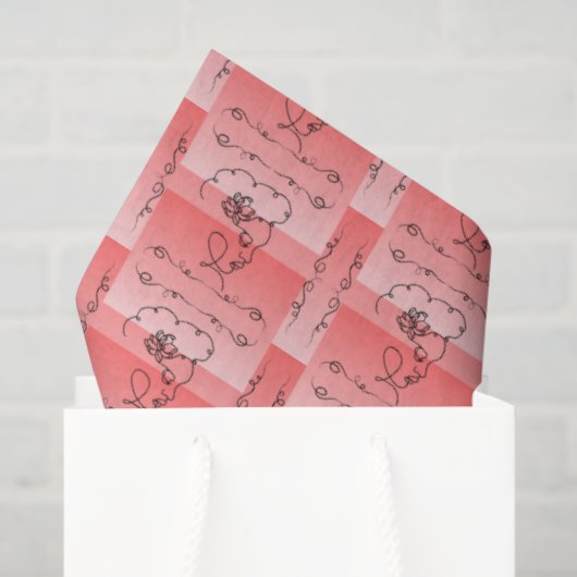 流麗な美しさの珊瑚色のティッシュペーパー 薄葉紙 (ギフトバッグ)