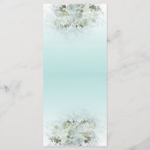 浄化された青のオンブルロマンチックな花のゴールドカリグラフィー メニュー (裏面)