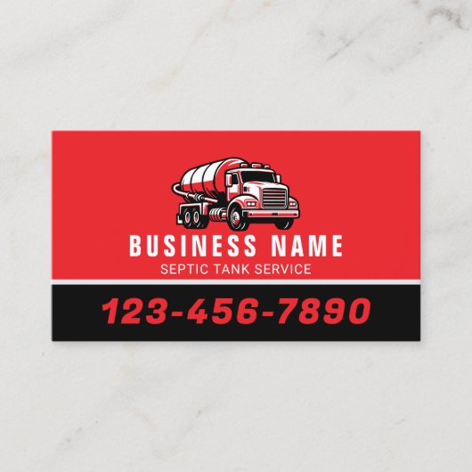 浄化槽ポンピングサービスブラック&レッド 名刺 (正面)