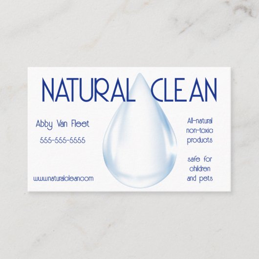 浄水滴白背景清掃サービス 名刺 (正面)