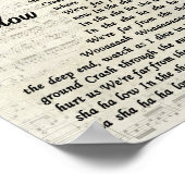 浅いヴィンテージスクリプトソングリリックウォールアートプリント ポスター (角)