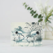 浅い水のインクで中国のの絵を描鶴 ポストカード (スタンド正面)