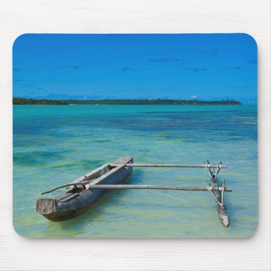 浅い海のアウトリガーカヌー マウスパッド (正面)