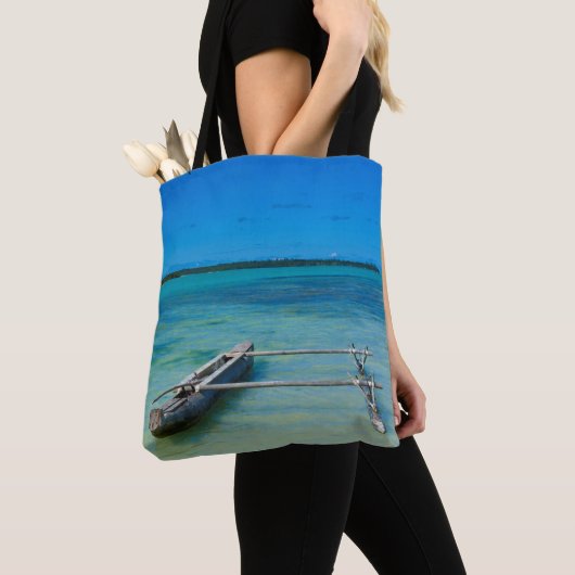 浅い海のカヌー トートバッグ (クローズアップ)