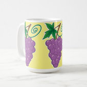 浅い黄色のブドウの束 コーヒーマグカップ (正面左)