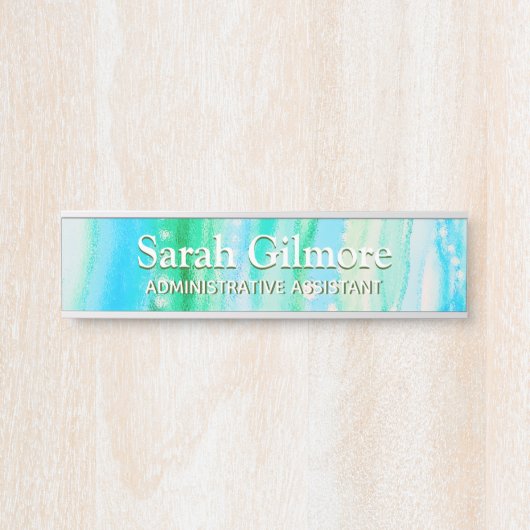 浅水アルコールインクアート机用ネームプレート サインプレート (正面)