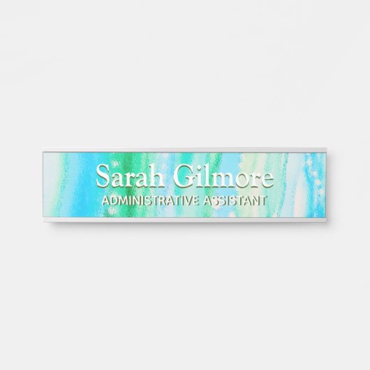 浅水アルコールインクアート机用ネームプレート サインプレート (正面)