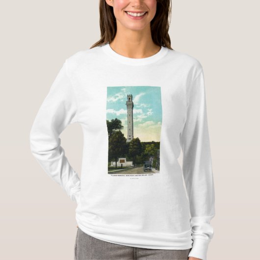 浅浮き彫りのタブレットおよび巡礼者の記念物の眺め Tシャツ (正面)