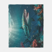 浅瀬の熱帯サメ フリースブランケット (正面)