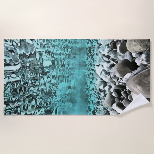 浅瀬エゲ芸術的アアート ビーチタオル (正面)