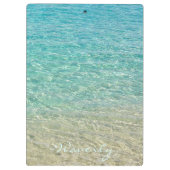 浅瀬パーソナライズされたターコイズ&砂 クリップボード (裏面)