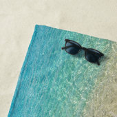 浅瀬パーソナライズされたターコイズ&砂 ビーチタオル (インサイチュ)