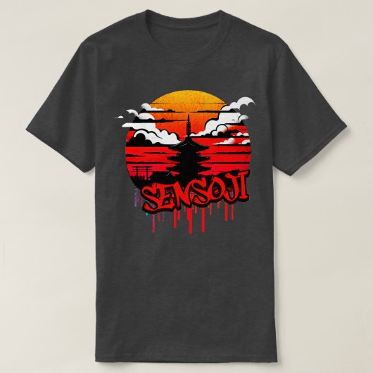 浅草寺グラフィティデザイン Tシャツ (デザイン正面)