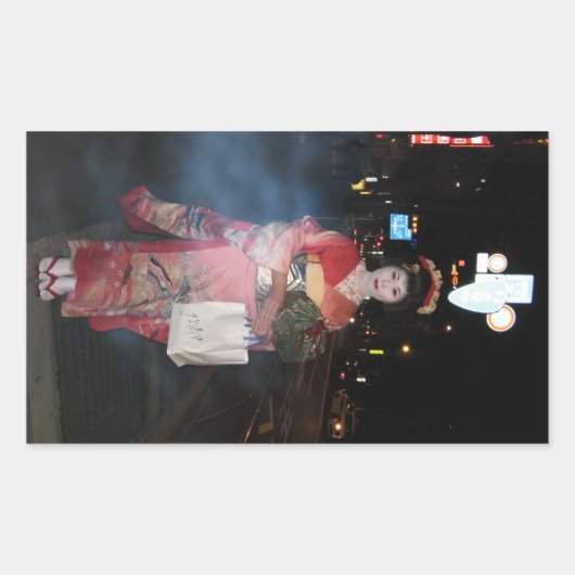 浅草芸者ネオ東京 長方形シール (正面)