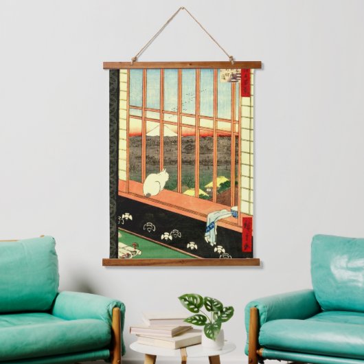 浅草里田歌川広重1857 吊り下げ型タペストリー (リビング)