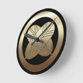 浅野家門家紋時計 ラウンド壁時計 (傾斜)