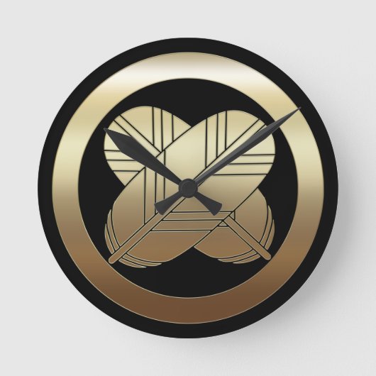 浅野家門家紋時計 ラウンド壁時計 (正面)