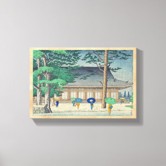 浅野武治 三十三間堂の雨 アート キャンバスプリント (正面)