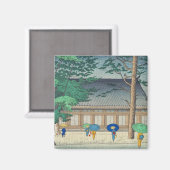 浅野武治 三十三間堂の雨 アート マグネット (正面/裏面)