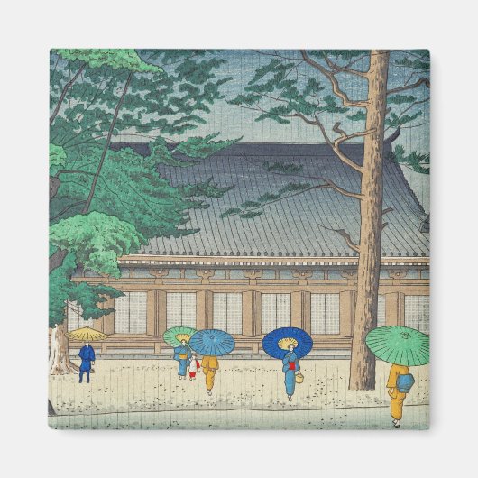 浅野武治 三十三間堂の雨 アート マグネット (正面)