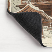 浅野武治 雪神社での雪 新版画 マウスパッド (コーナー)