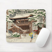 浅野武治 雪神社での雪 新版画 マウスパッド (マウス)