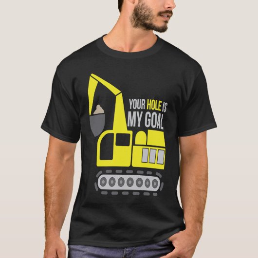 浚渫船重装備掘削機運転者汚W Tシャツ (正面)