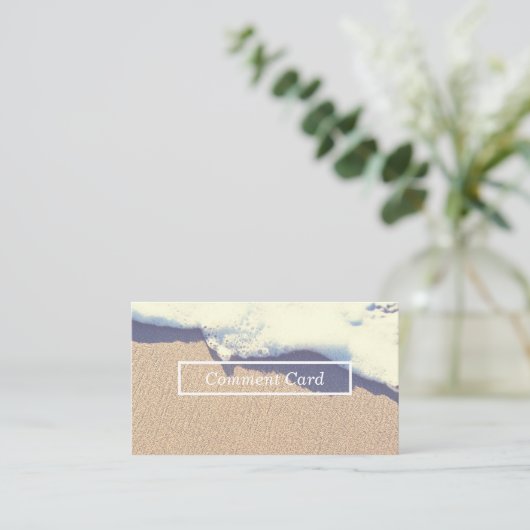 浜に引き上げられた波のコメントカード 名刺 (スタンド正面)