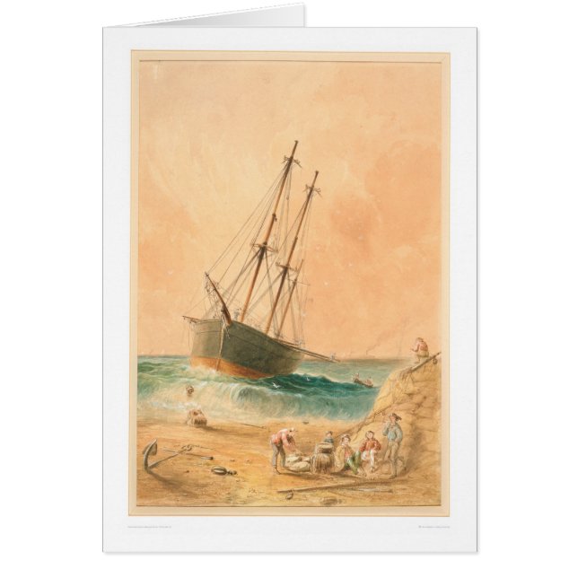 浜に引き上げられるイギリスの船"Viscata" (0533A) (正面)