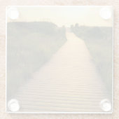 浜に引き上げるべき木の通路 ガラスコースター (裏面)