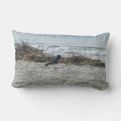 浜のシギの鳥の枕 ランバークッション (裏面)