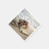 浜辺で手紙を読むカニ スタンダードカクテルナプキン (角)