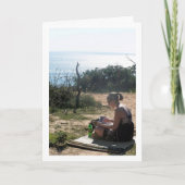 浜辺で本を読む少女 カード (正面)